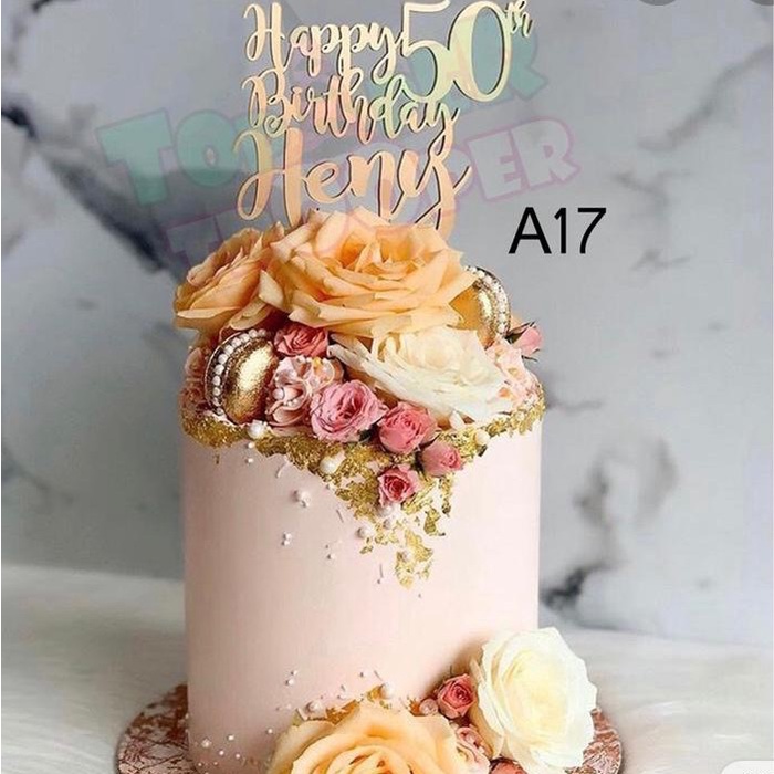 

Kue Ulang Tahun Berhiaskan bunga diameter 20cm
