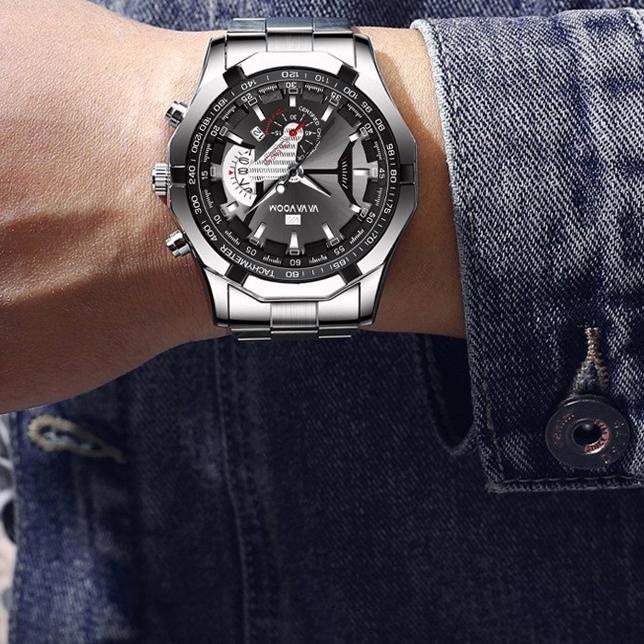 {PYB.20Au22ᵂ} VAVA VOOM Jam Tangan Pria Kronograf Luxury Sport Quartz Business Waterproof Casual Wat