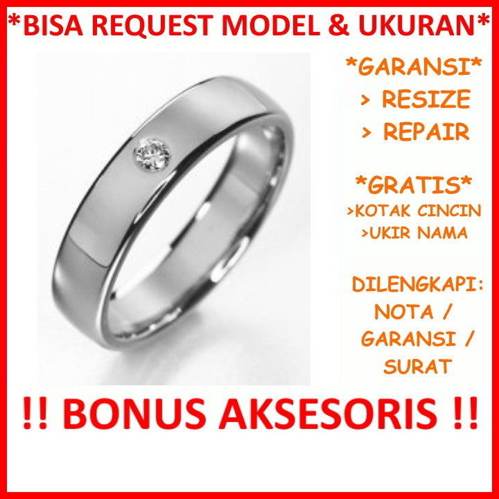 Garansi Paladium Asli Bisa Pesan Model Cincin Kawin Palladium Nikah Poladium Tunangan Ukir Nama Id66