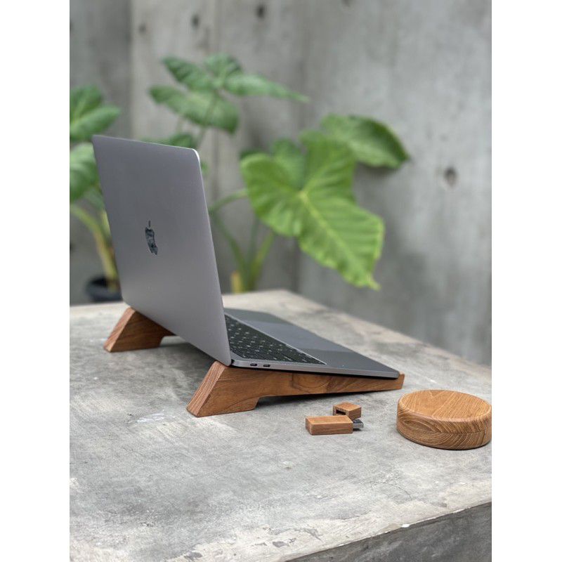 Stand Laptop Kayu Jati/ Wood Stand Laptop Minimalis Aesthetic