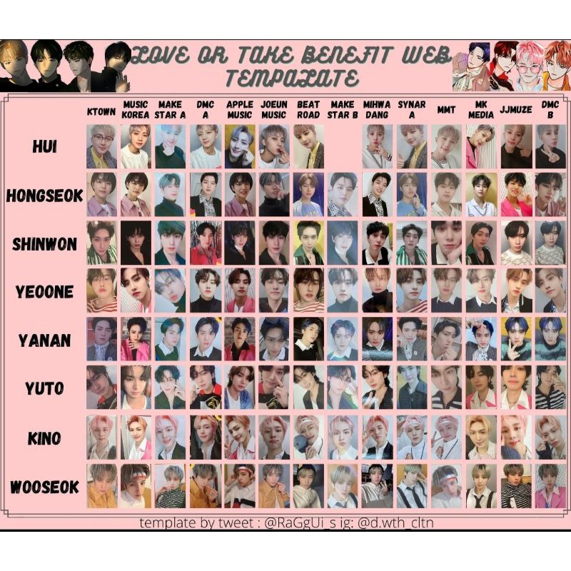 PENTAGON LOVE OR TAKE DO OR NOT BENEFIT PC JINHO HUI HONGSEOK SHINWON YEOONE YANAN YUTO KINO WOOSEOK