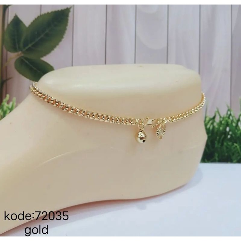 GELANG KAKI BIJI LADA KOMBINASI TITANIUM LAPIS EMAS 18k 74004.17-37. 71058