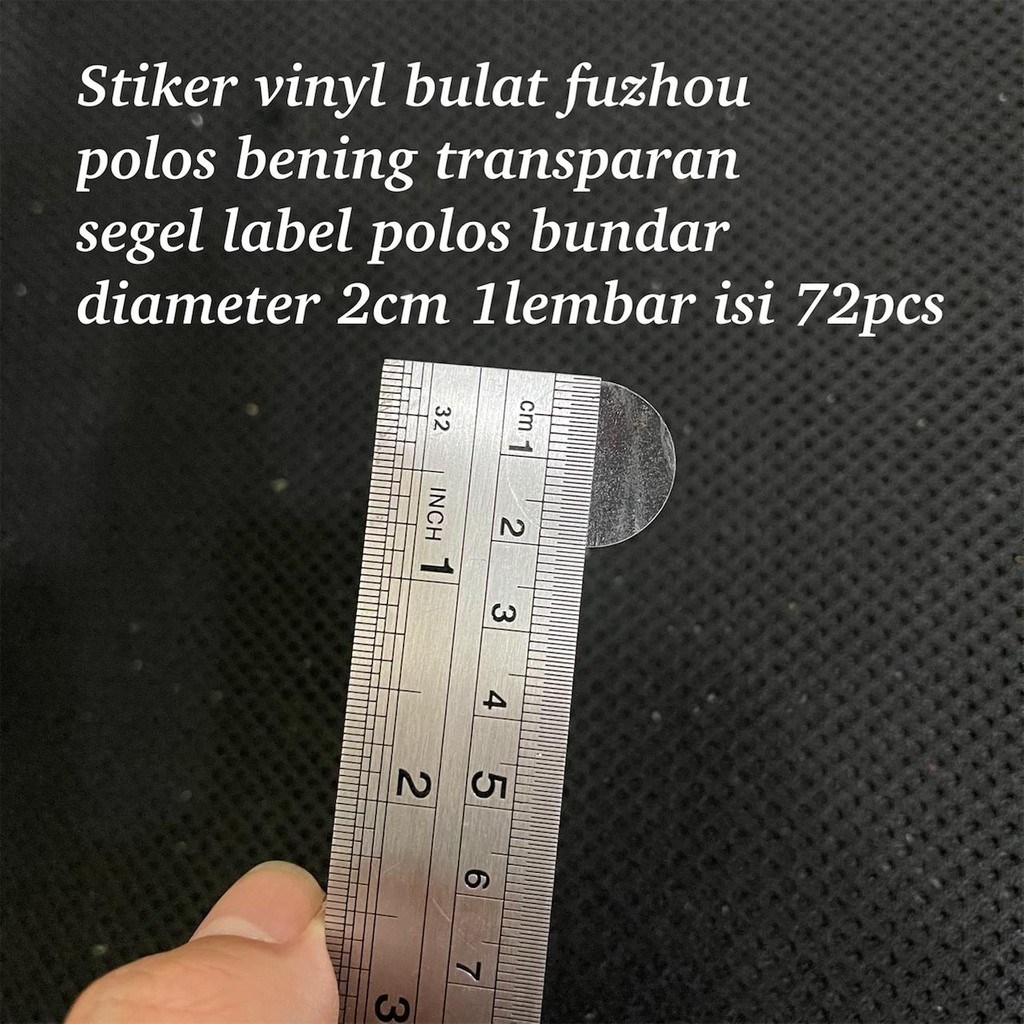 Stiker vinyl bulat polos bening transparan sticker label polos bundar tranparan diameter 2cm isi 72