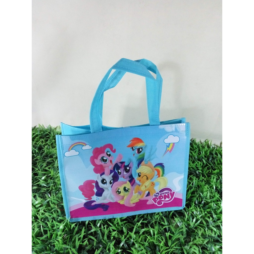 Tas Ulang Tahun My Little Pony Biru Muda / Tas Souvenir ( Goodie Bag ) Ultah Anak Little Pony Biru