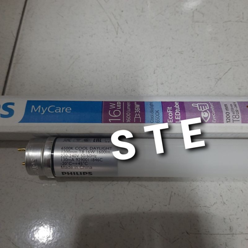 Lampu TL Led Tube Philips T8 16w 1200mm Ecofit Philips