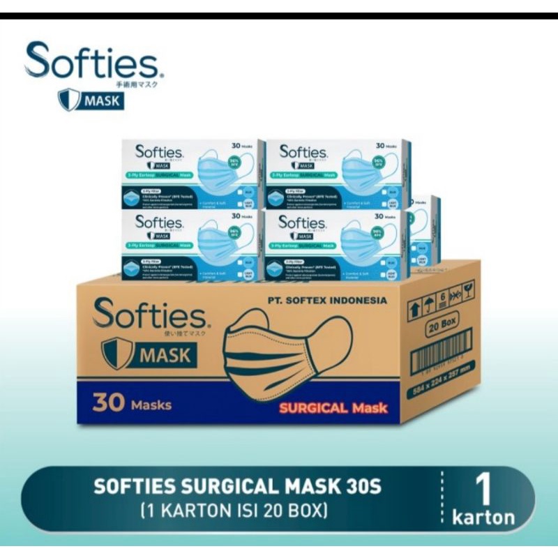 Masker Softies Surgical 1 Carton