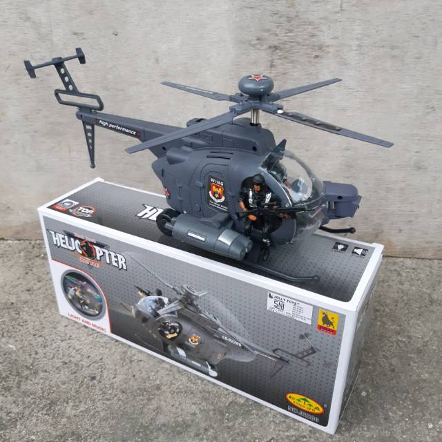 Mainan Helicopter Black Hawk Bump Go Edukatif Helikopter Baterai Anak