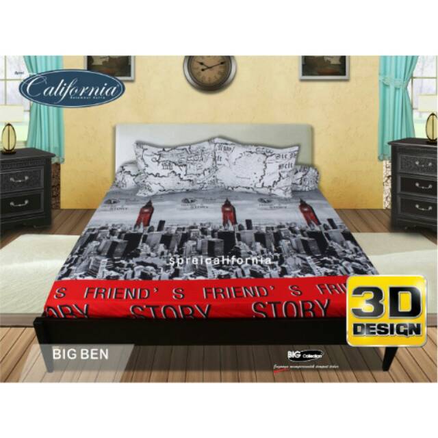 Sprei 3D California Motif Big Ben 180×200