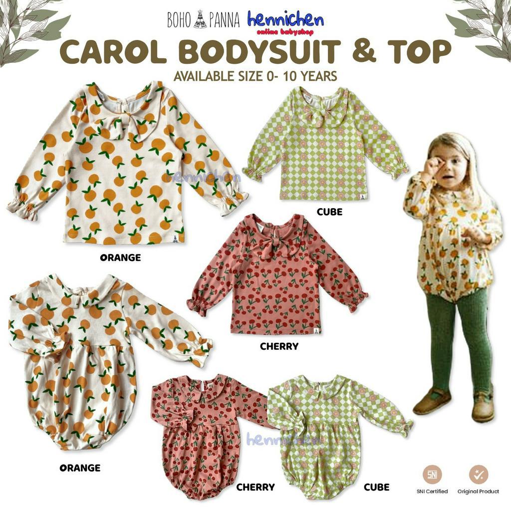 Bohopanna Carol Bodysuit / Top 0-10 Tahun Atasan Collar Anak Perempuan