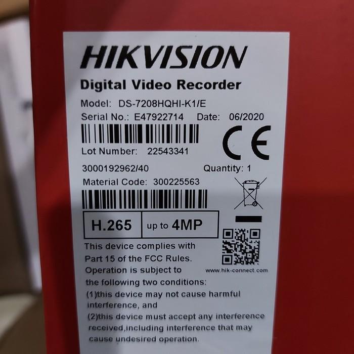 Dvr Hikvision 8 Channel Ds-7208Hqhi-K1/E 5 Mp 5Mp