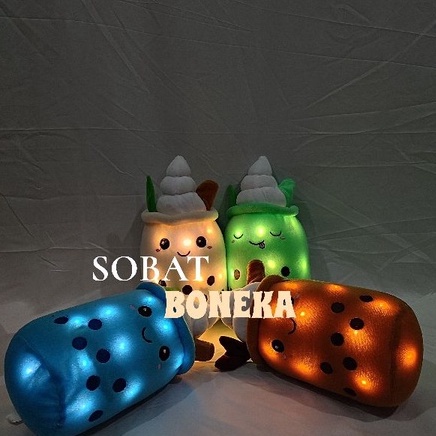 Boneka boba led 35cm murah boba ice cream terbaru bisa menyala