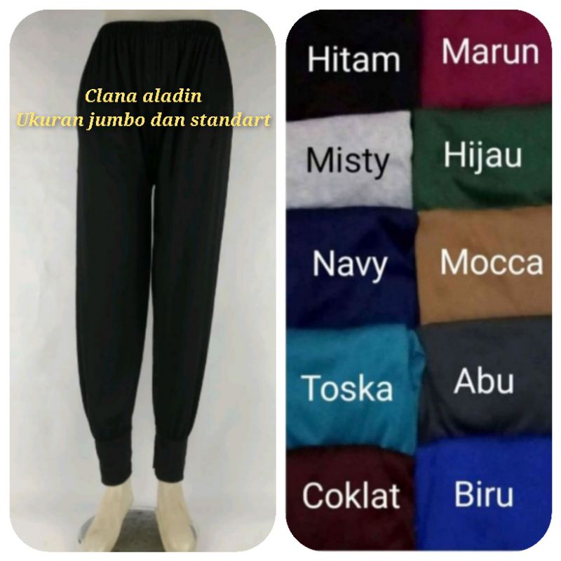 clana aladin wanita/celamis/clana sehari-hari/clana panjang polos