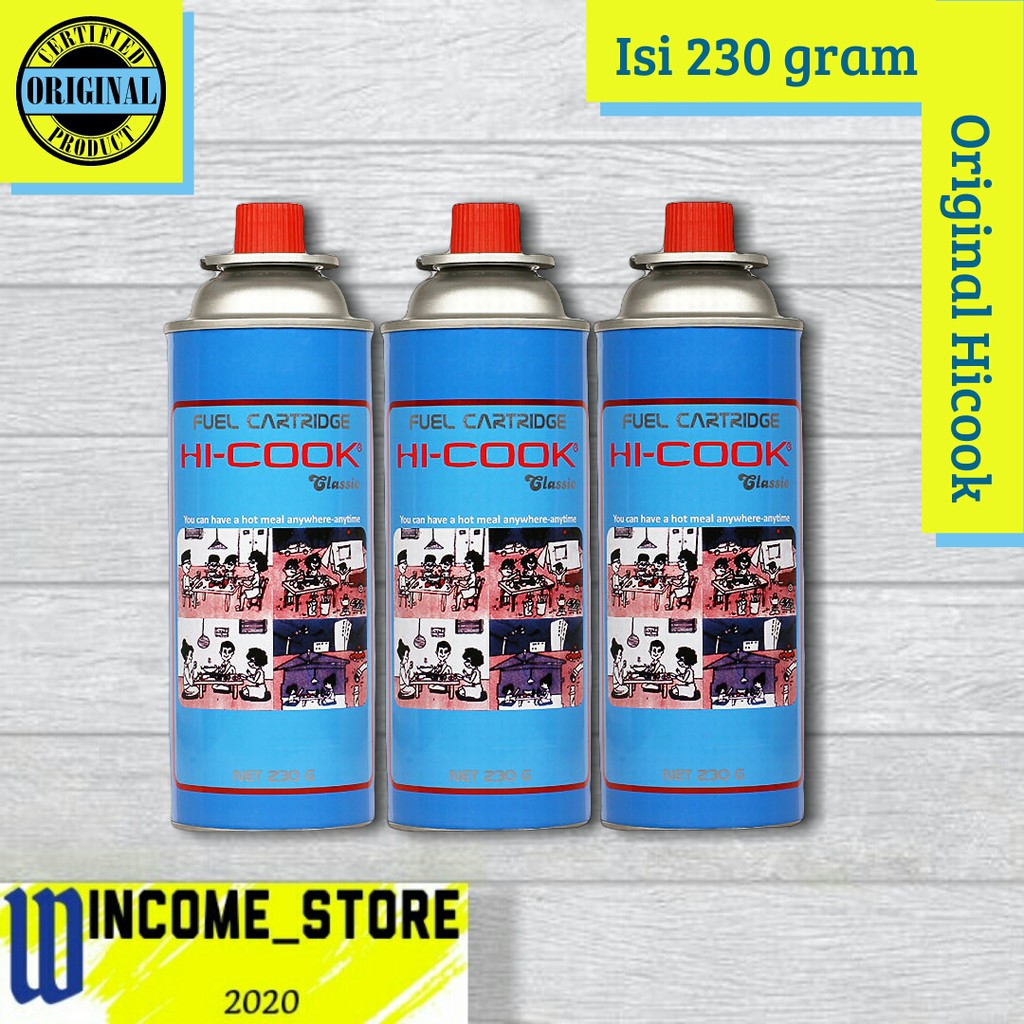 Gas Hicook /Gas Portable /Gas Kaleng Portable Hi-Cook Original 230 gram /Gas Kompor Portable