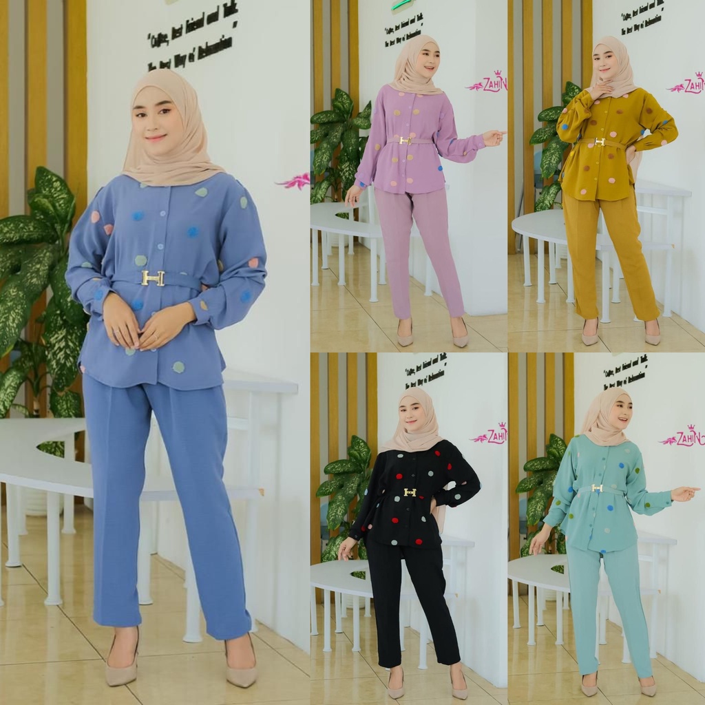 oneset zahin setelan liana sabrina fathia atasan celana stelan original berbagai model busana muslimah islami remaja wanita syari terbaru real pict kekinian ootd selebgram kuliah kantor