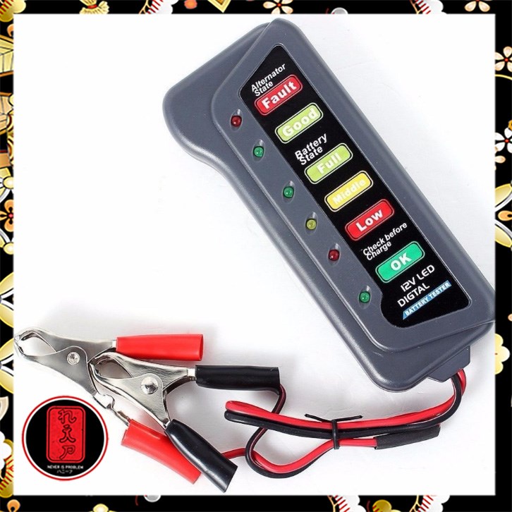 Tirol Tester Baterai Digital 12V 6 LED - BJ-803 - Black