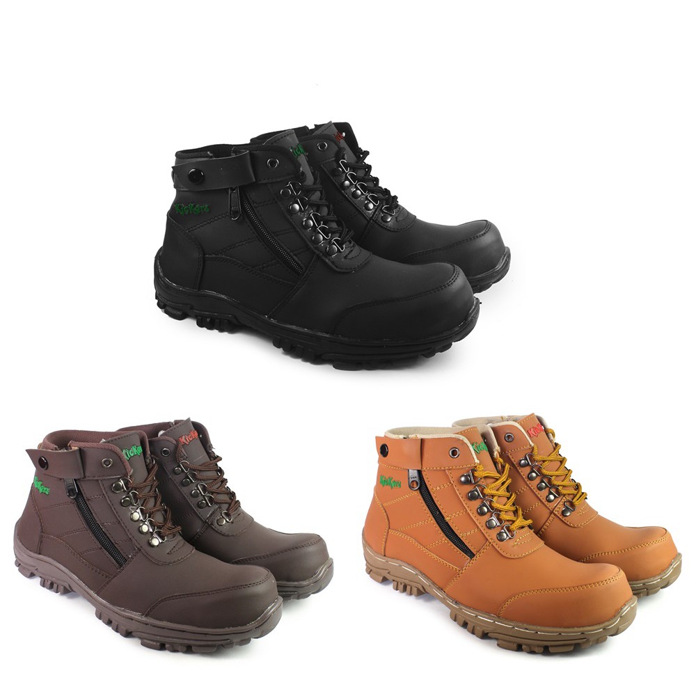 SEPATU SAFETY SEMI BOOTS KICKERS PRIA KULIT BOOT SAVETY BUT SEPTI BUTS SEVTI BOT SEPTY BOTS SEFTY