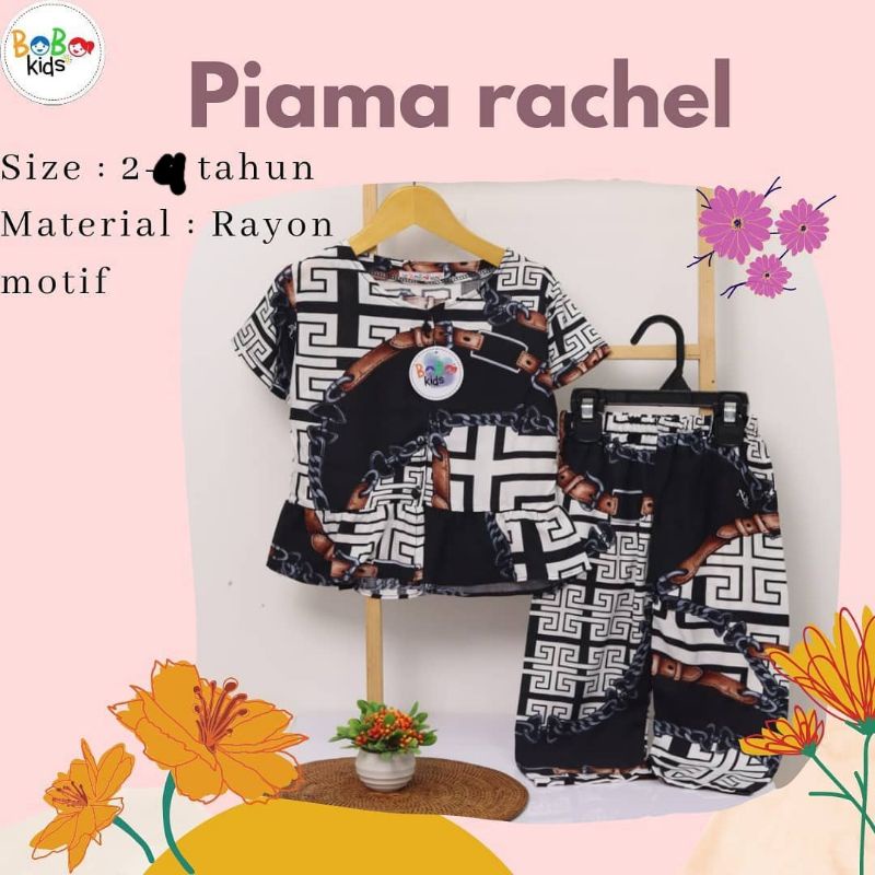 Piyama Anak Perempuan Katun motif 1-4 Tahun