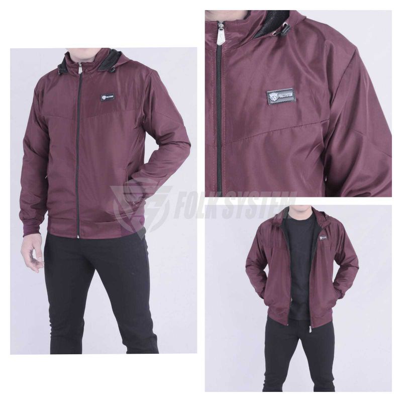 Jaket parasut pria windrunner folksystem