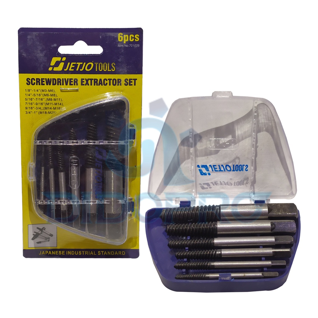 Tap Balik Set 6 Pcs JETJO TOOLS 701026 / Screwdriver Extractor Set LAKONI PRO