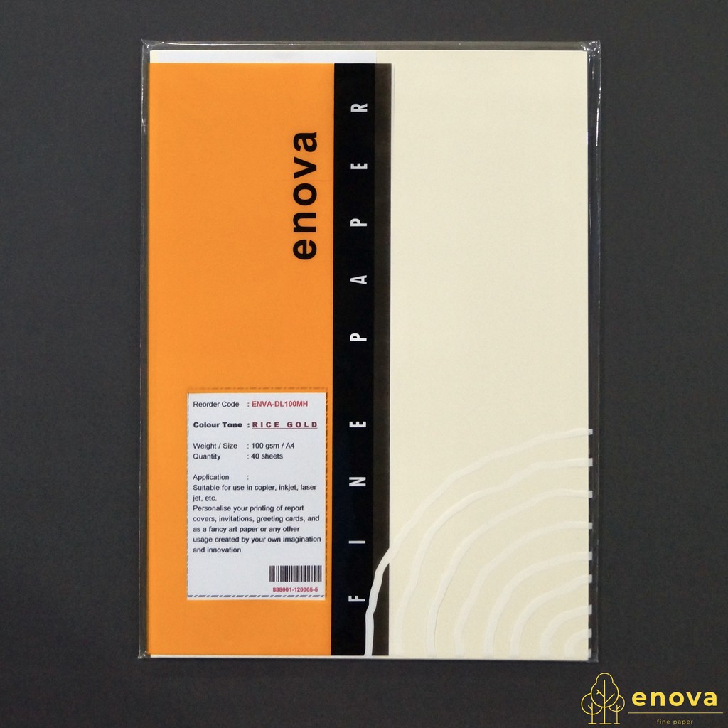 

Fancy Art Paper ENOVA | Rice Gold | A4 100GSM (Putih Beras)