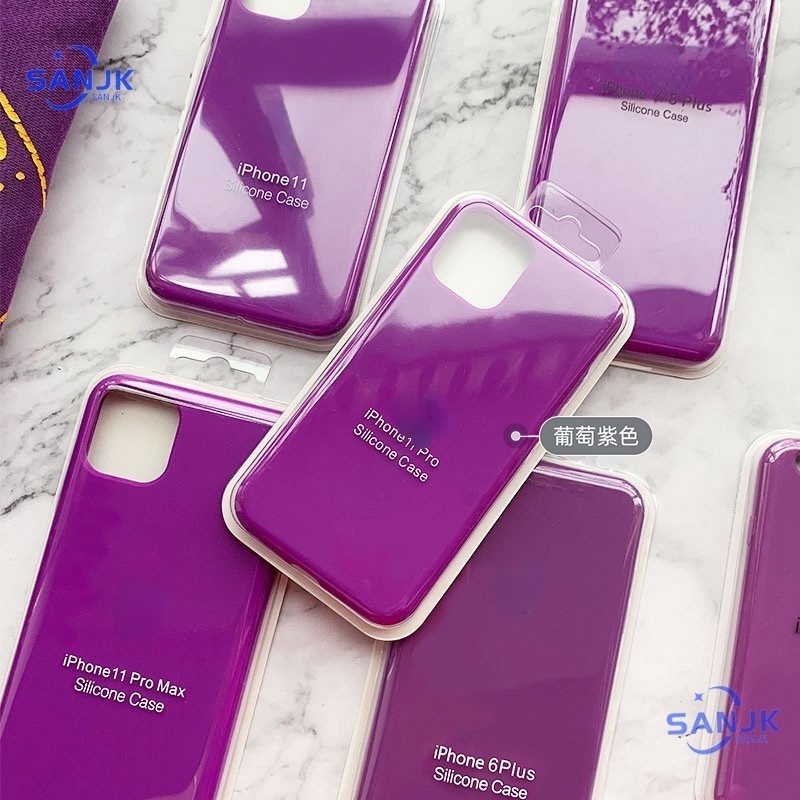 Soft case Bahan Silikon Warna Ungu Untuk iPSE2 11 IP11 Pro Max iP 6s 7P 8 Plus