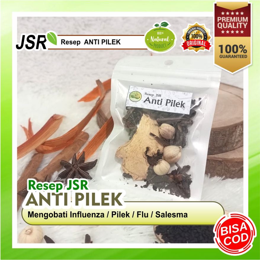 

Resep JSR ANTI PILEK , TEH HERBAL untuk MENGOBATI INFLUENZA / PILEK / FLU / SALESMA uk. SACHET , 100% REMPAH ALAMI , MURAH dan PRAKTIS