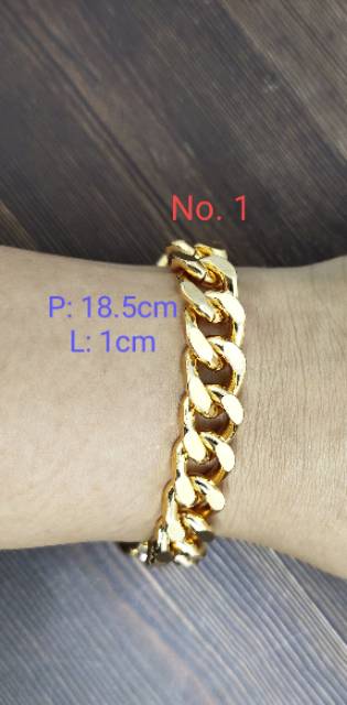 Fifi Fashion Gelang Gold Sisik Naga Lebar Titanium Xuping ASLI Antikarat Antialergi(LT)