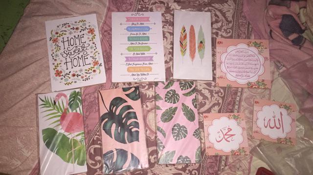 Poster Kayu Hiasan Dinding Dekorasi Rumah Vintage Tanaman Abstrak Bunga Art