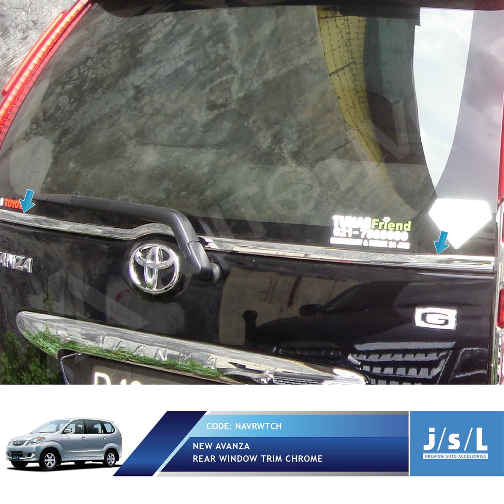 JSL Lis Kaca Belakang Avanza Xenia Rear Window Trim Chrome
