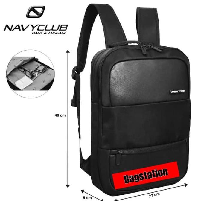 BISA COD TAS RANSEL LAPTOP PRIA WANITA BACKPACK BODYPACK NAVY CLUB ORIGINAL - Hitam EKSLUSIF Kode