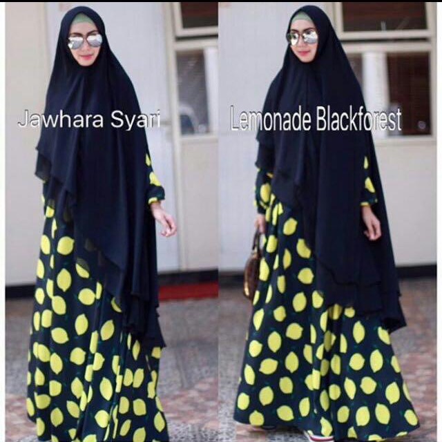 khimar black jawhara syari preloved