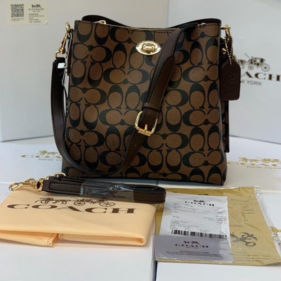 [FREE BOX] COACH WOMEN SHOULDER BAG HAND BAG TAS TERLARIS TAS COACH KUNCI TAS TERMURAH