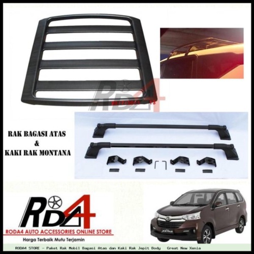 Unik Paket Rak Mobil Bagasi Atas dan Kaki Rak Jepit Body Great New Xenia Limited