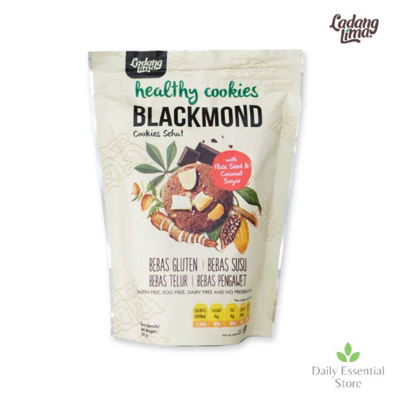 

Healthy Cookies Blackmond Ladang Lima Gluten Free 180 gr