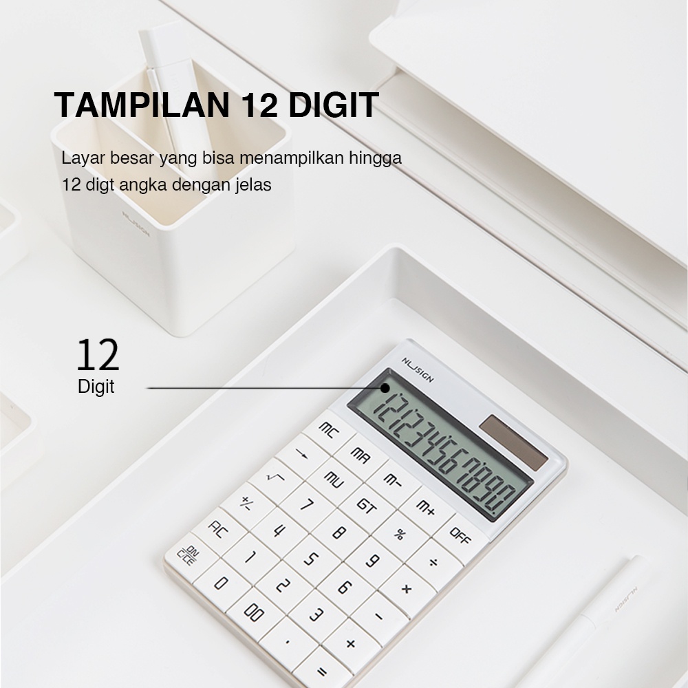 Nusign Calculator / Kalkulator 12Digit LCD Besar Design Modern NS041