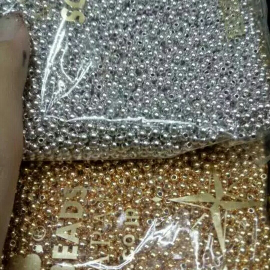 Eishaw / Mutiara 1 pon mutiara jepang MGB ukuran 4mm warna emas dan perak