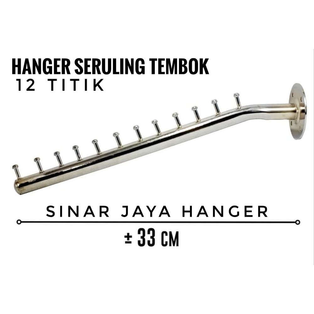 Hanger suling tembok 12 titik Gantungan baju Display toko