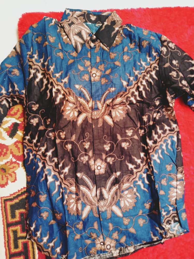 Batik Pria Size M L Xl Xxl  Bswart Batik Hrb026 Kenongo Hem Panjang Padi