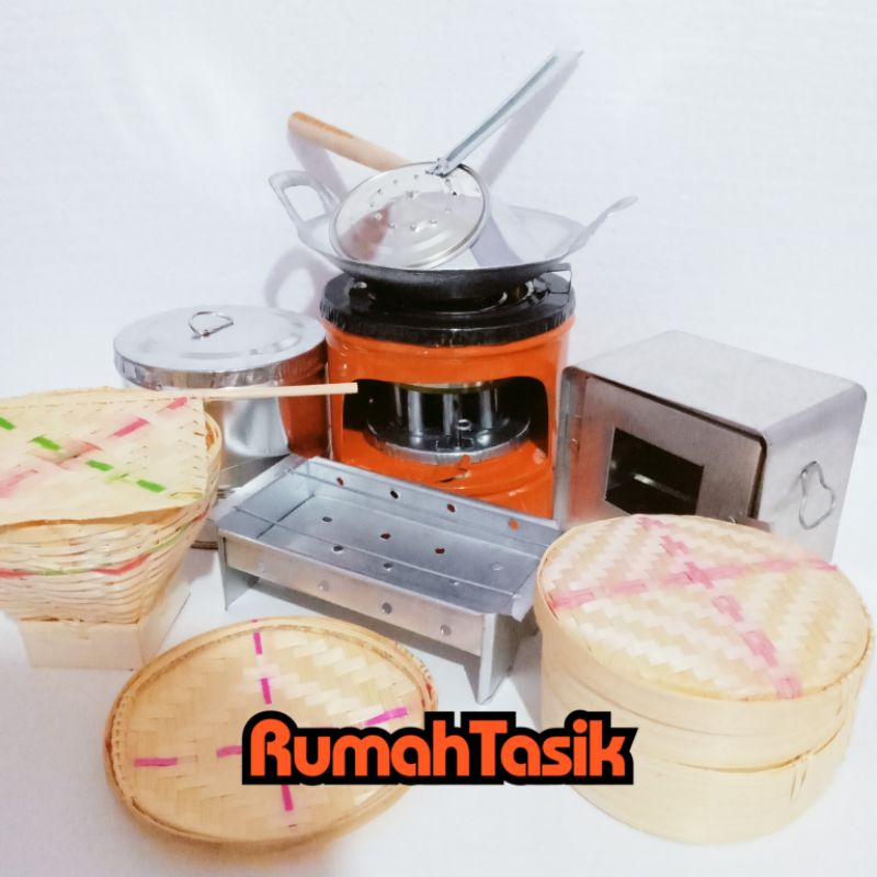 Rumah Tasik Mainan Masak Masakan Set Mainan Kitchen Set Kompor Mini Paket Bakulset Bakaran