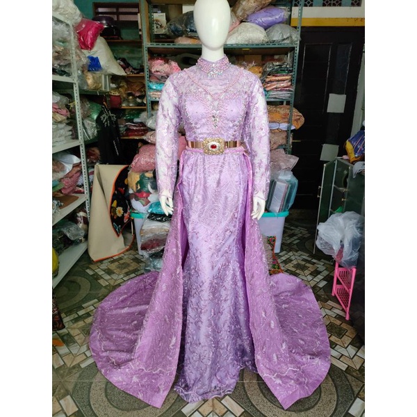 GAUN PENGANTIN MODEL SLIM WARNA LILAC