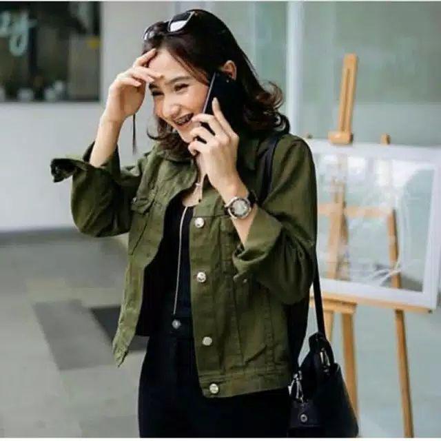 JAKET JEANS WANITA / BIONDY / CROP / OUTER-ARMY