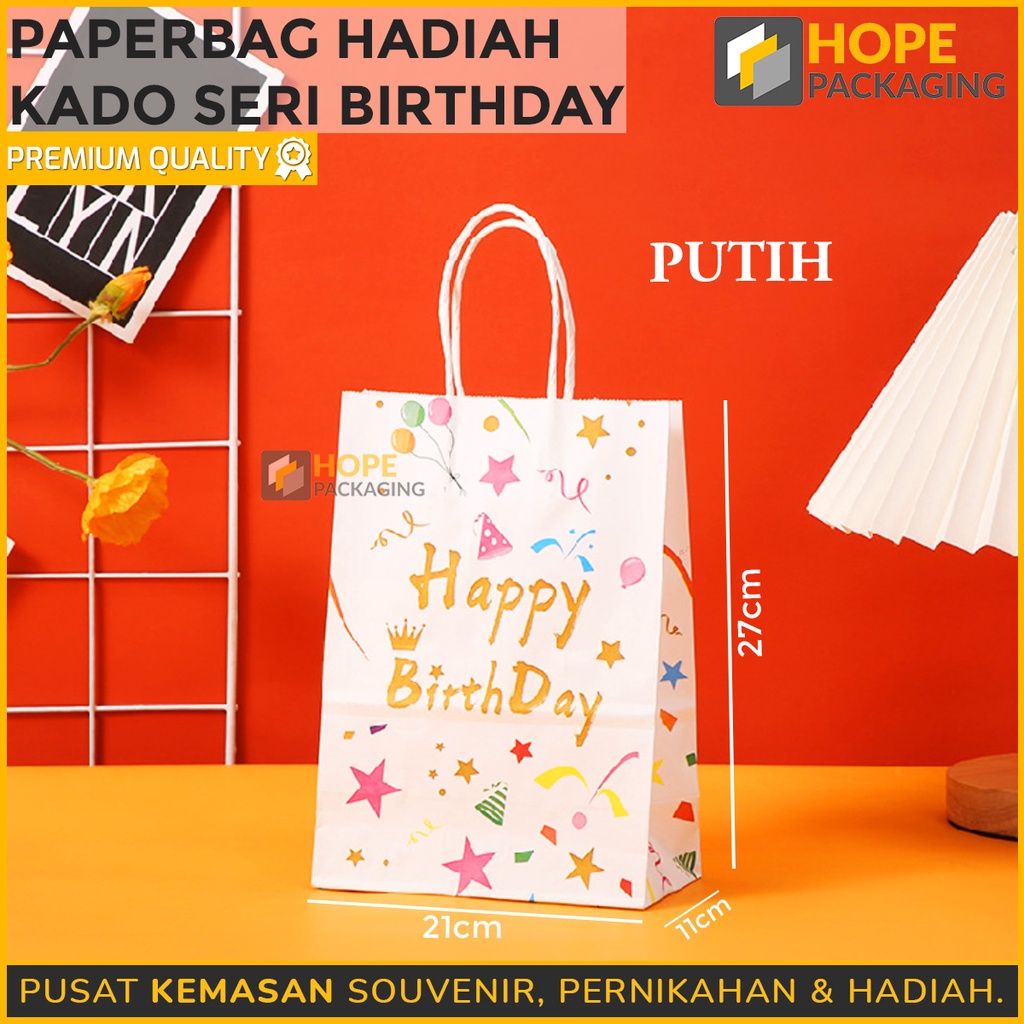 [ 3 PCS ] Paper Bag Kertas souvenir Hadiah Happy birthday / Kado  Ulang Tahun Gift Bag Lilin