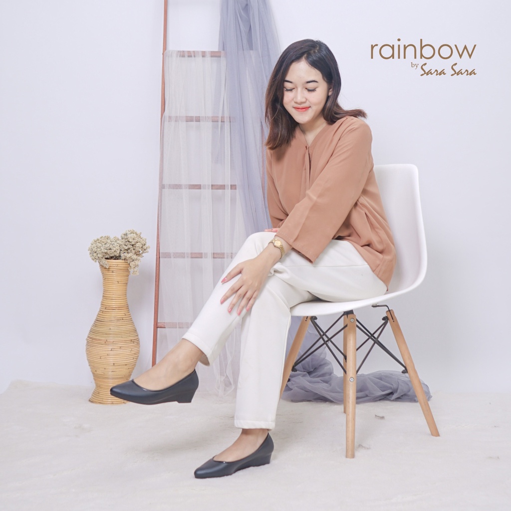 Sara Sara Rainbow Jelly Shoes Wanita Sepatu Jelly Perempuan Hak Spatu Jelly Cewek Wedges Size 36-40