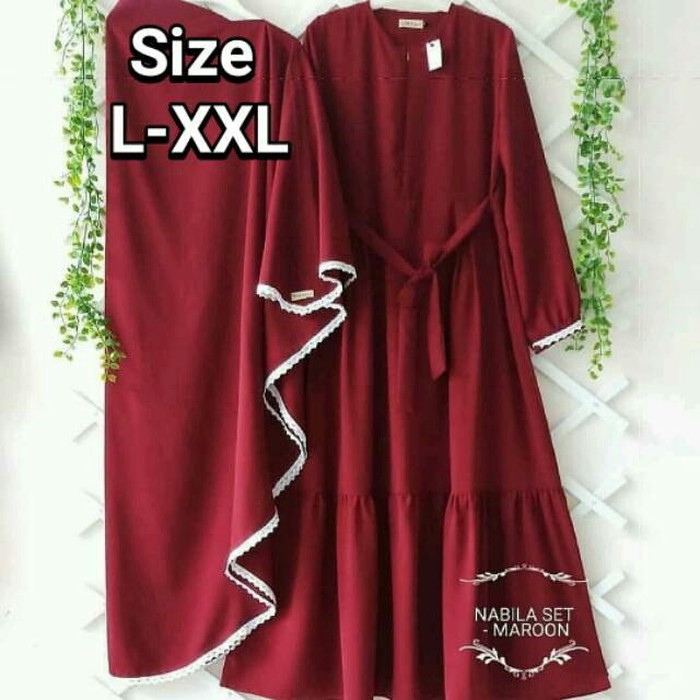 NABILA SET + KHIMAR / GAMIS SYARI / DRESS MUSLIMAH