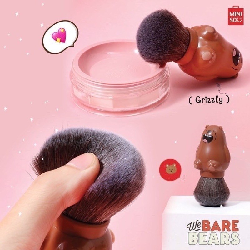 Miniso official We bare bears Makeup Brush / brush lucu