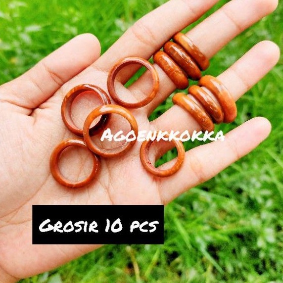 Grosir 10 pcs cincin bulat polos coklat kokka kaokah