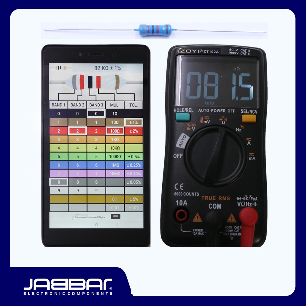 RESISTOR 82K OHM 1/2W 1% DIP - BIRU - 10PCS