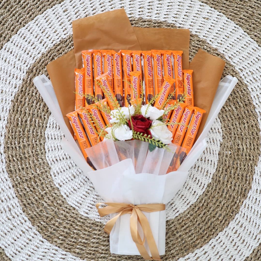 Buket Bouquet wisuda-acara besar-mahar boneka coklat snack bisa request