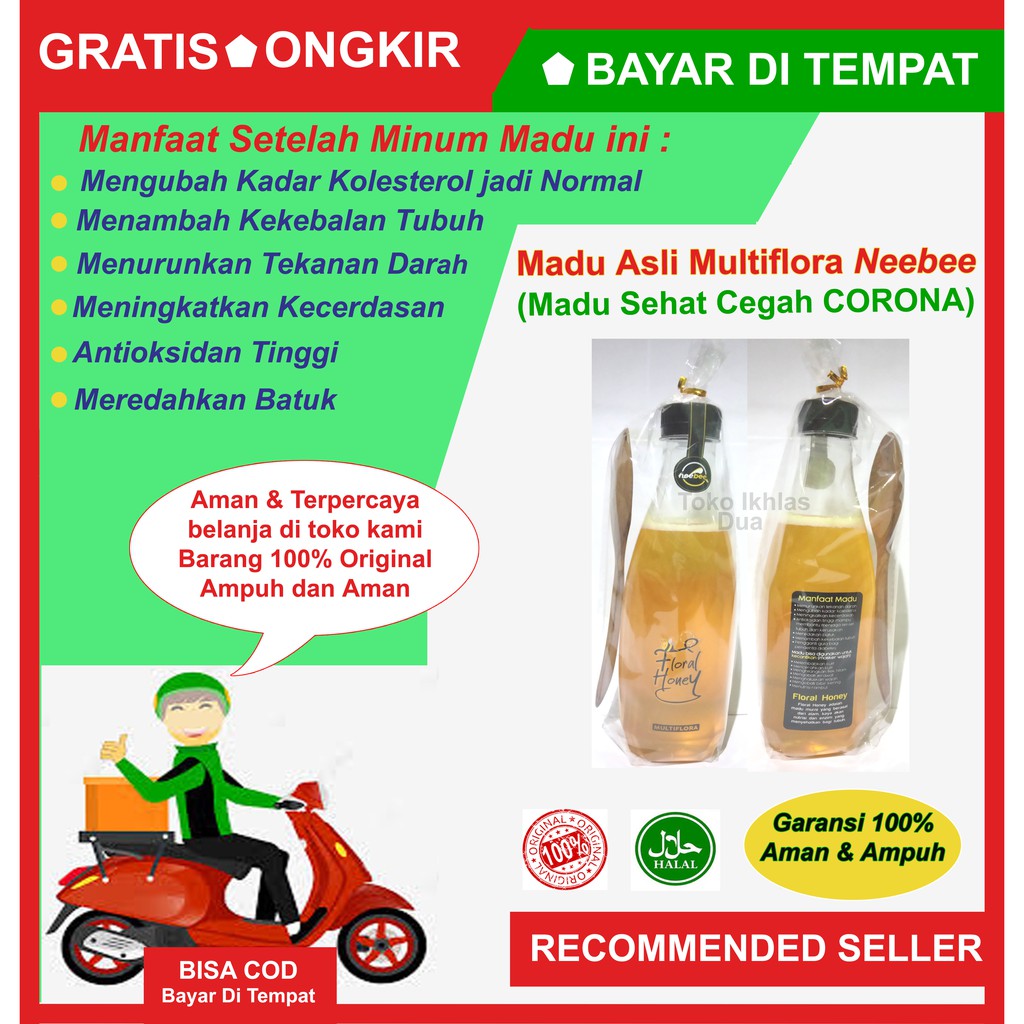 

Pure Honey/Madu Murni MULTIFLORA 600 gram/Madu Multiflora dari Sarang Asli Murni (ORIGINAL)/Madu