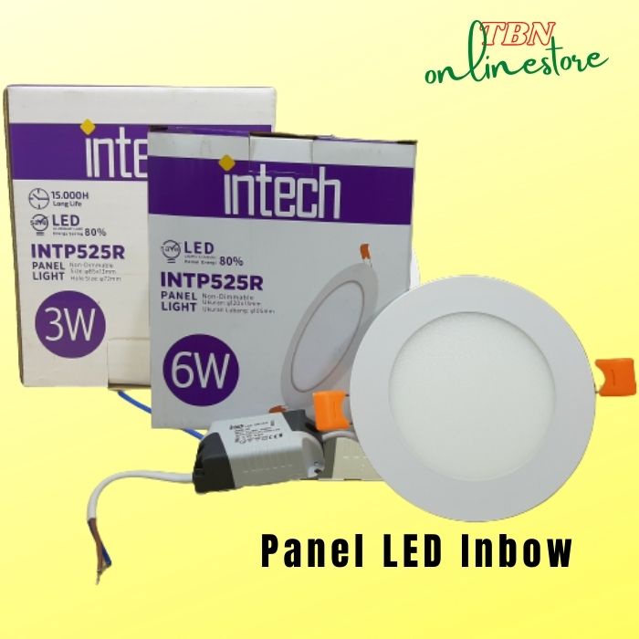 Lampu Panel Downlight LED Inbow INTP525R 3 watt / 6 Watt - Putih, kuning BULAT